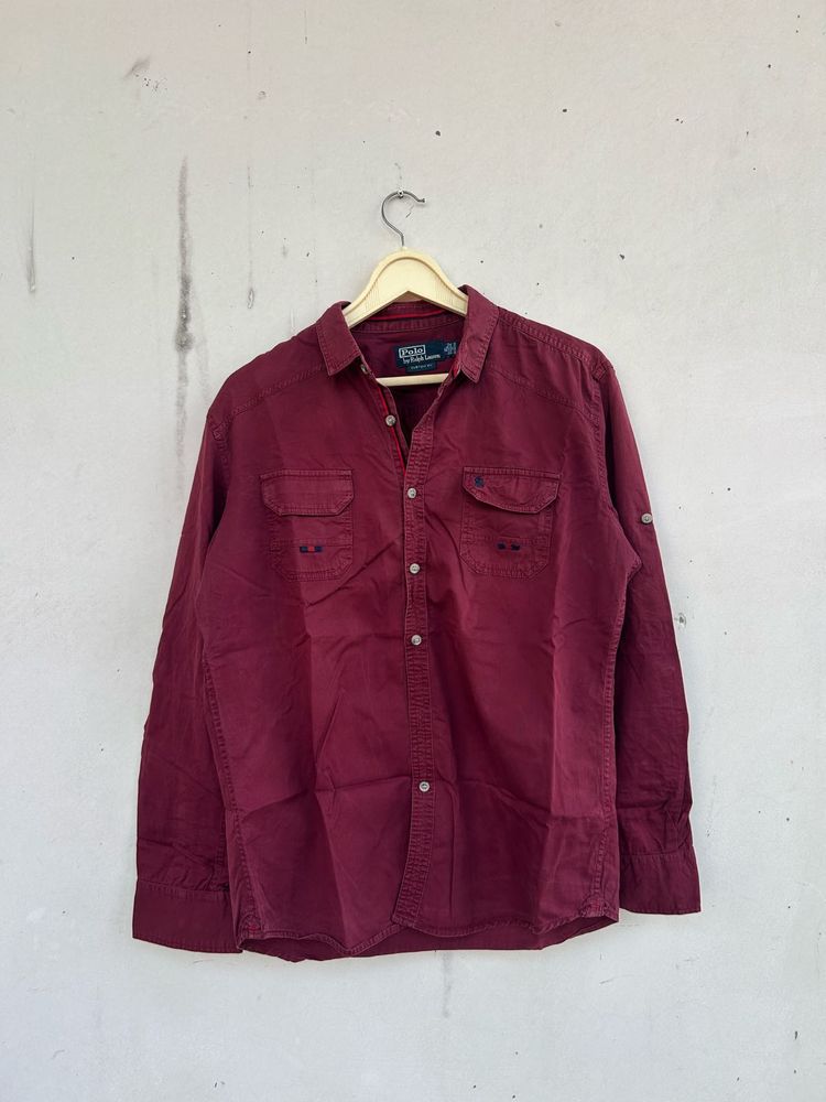 Polo Ralph Lauren Maroon Button-Down Shirt