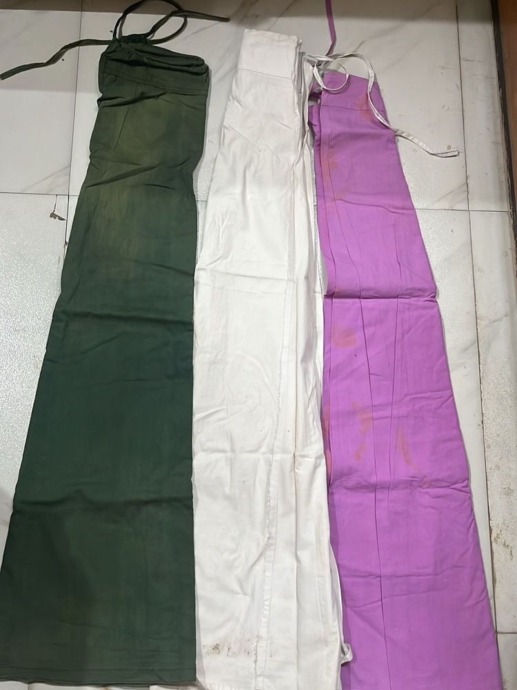 3 set of Petticoat in Green, White &amp; Purple