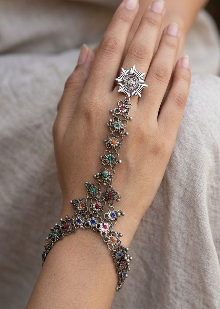 New Bohemian Silver Hand Chain Ring l Last pc