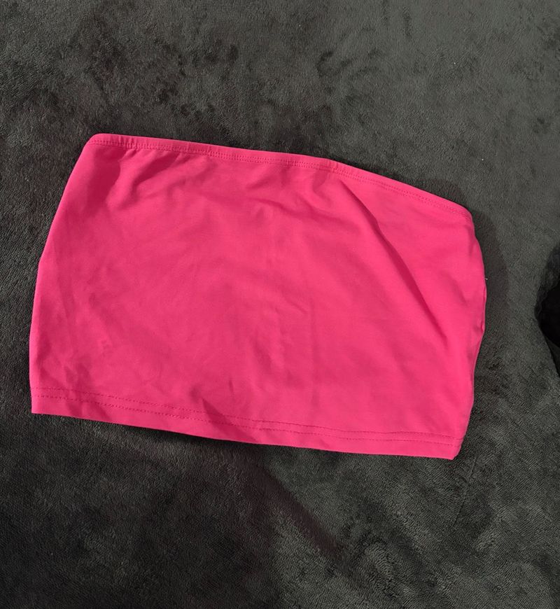 Vibrant Pink Strapless Tube Top