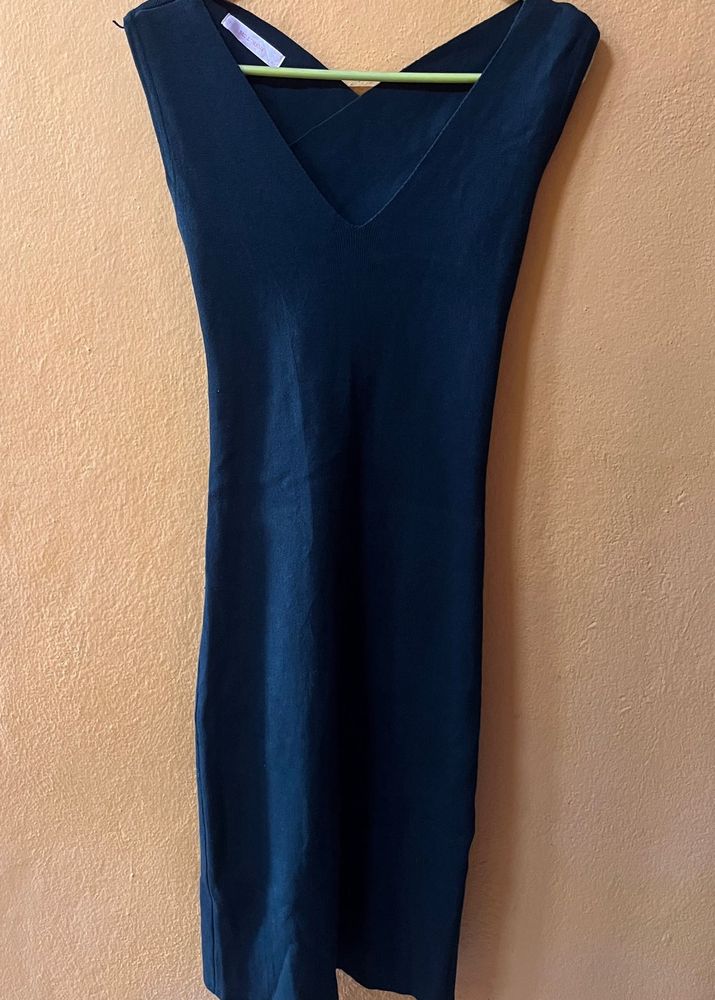 Dark Green V-Neck Bodycon Dress