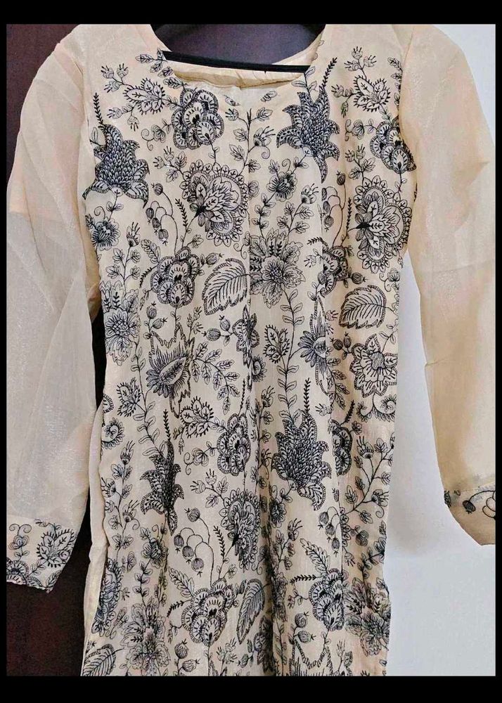 elegant black thread work suit and set