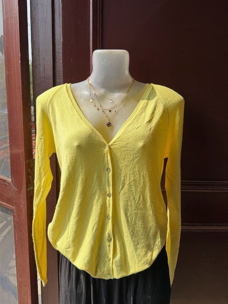 Bright Yellow Cardigan