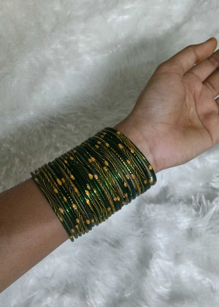 Green Glass Bangles Set