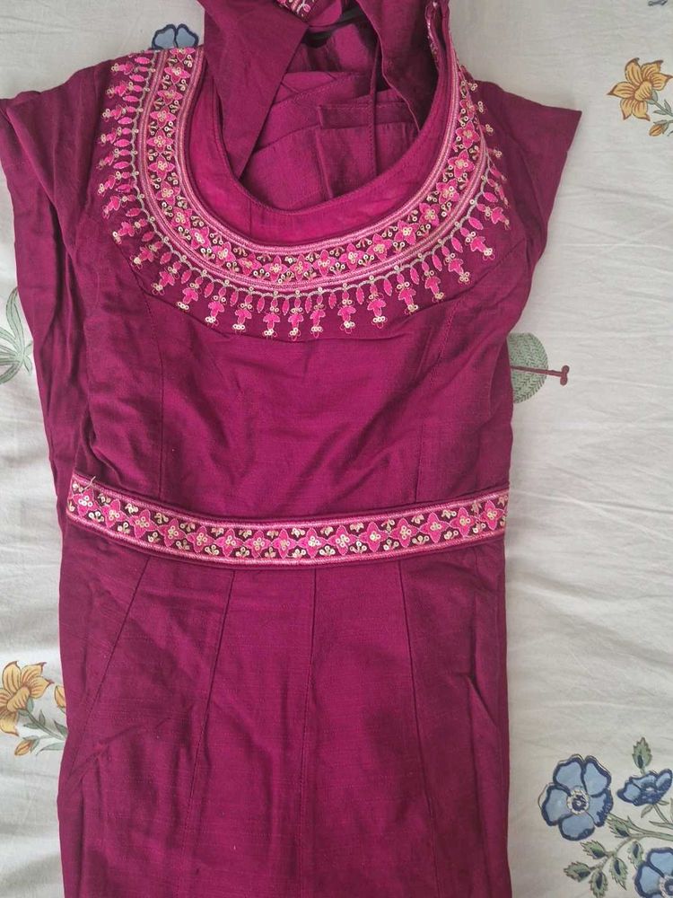 Pure Silk Embroidered Kurta Set from.BIBA