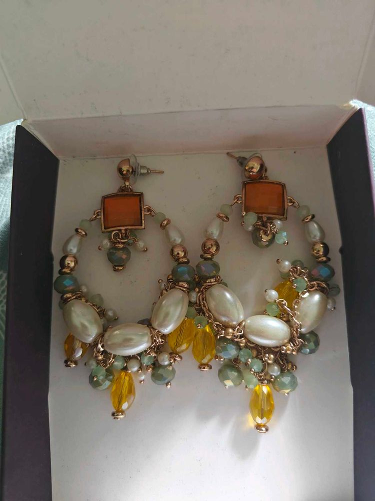 Boho Beaded Hoop Earrings