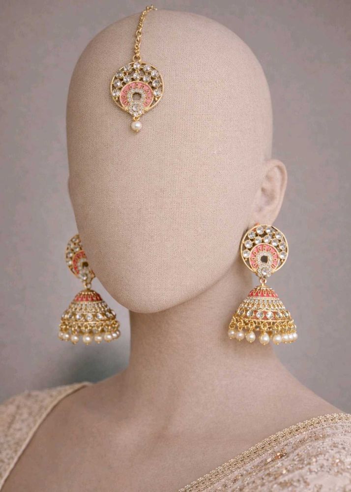 Elegant Jhumka Earring &amp; Maangtika Set