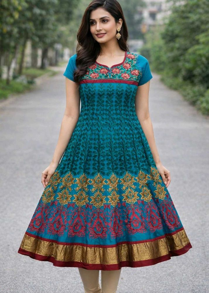 Fully Embroidered Anarkali Kurta