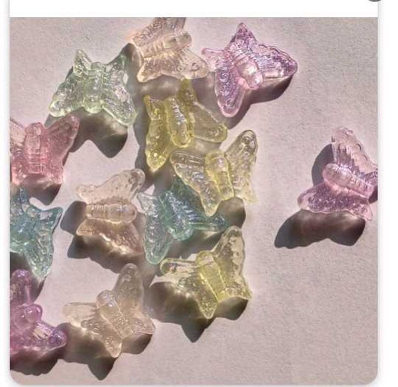 holographic butterfly beads