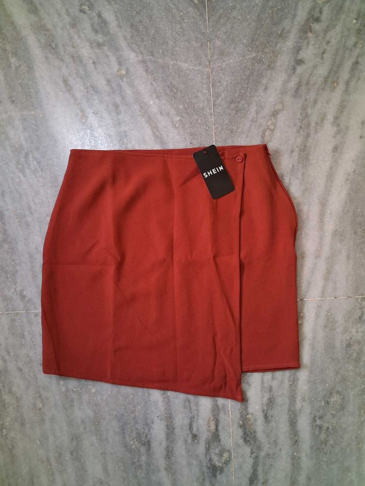 Shein Red Asymmetrical Skirt