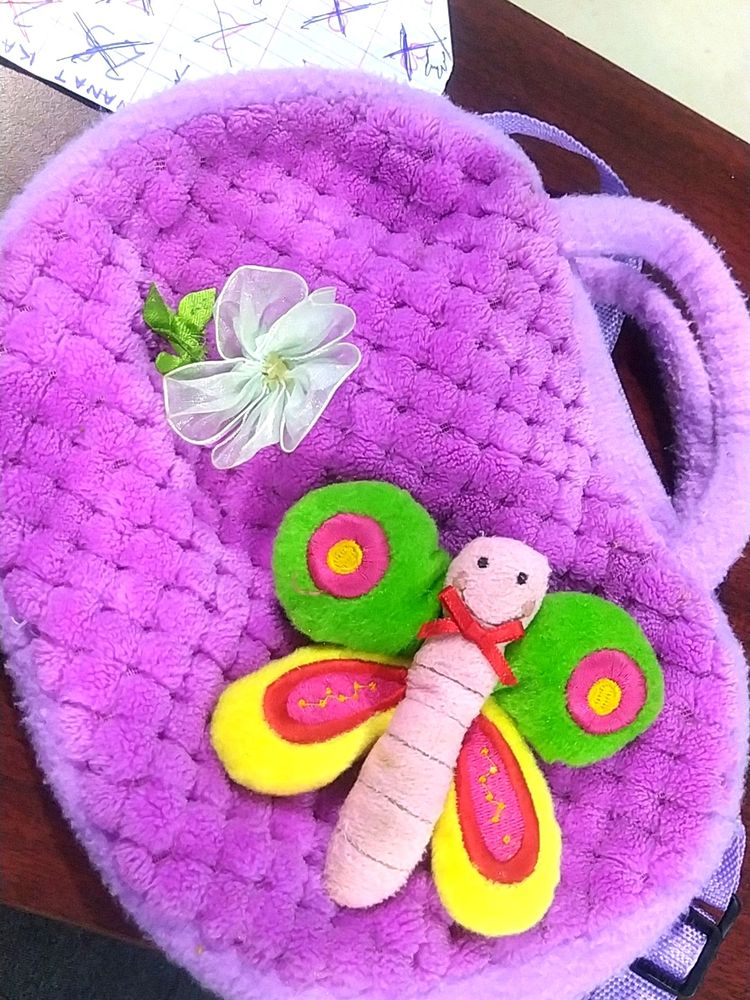 A Cute Purple Butterfly Sling With Hand Bag