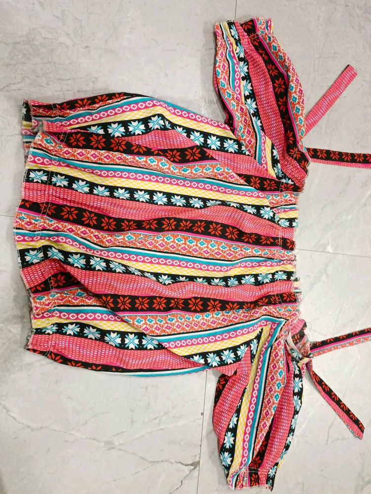 Striped Tie Crop Top