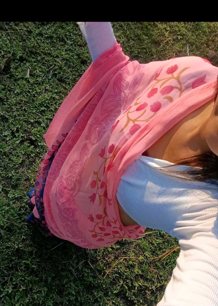 Beautiful Pink Floral Saree