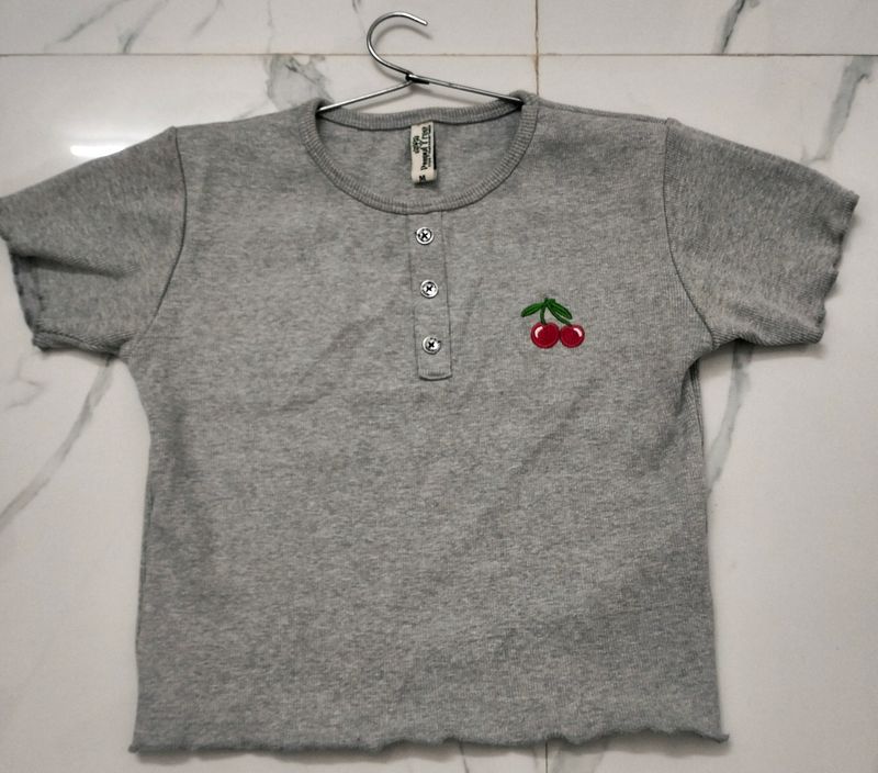 A Gray Crop Top