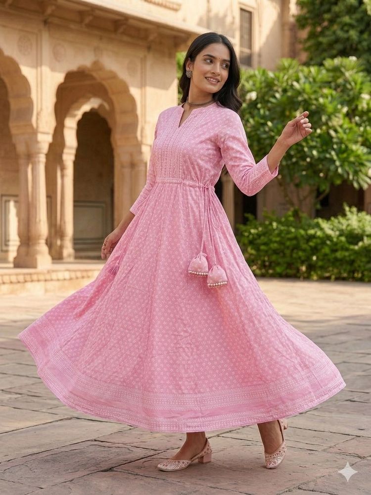Pink Round Kurti