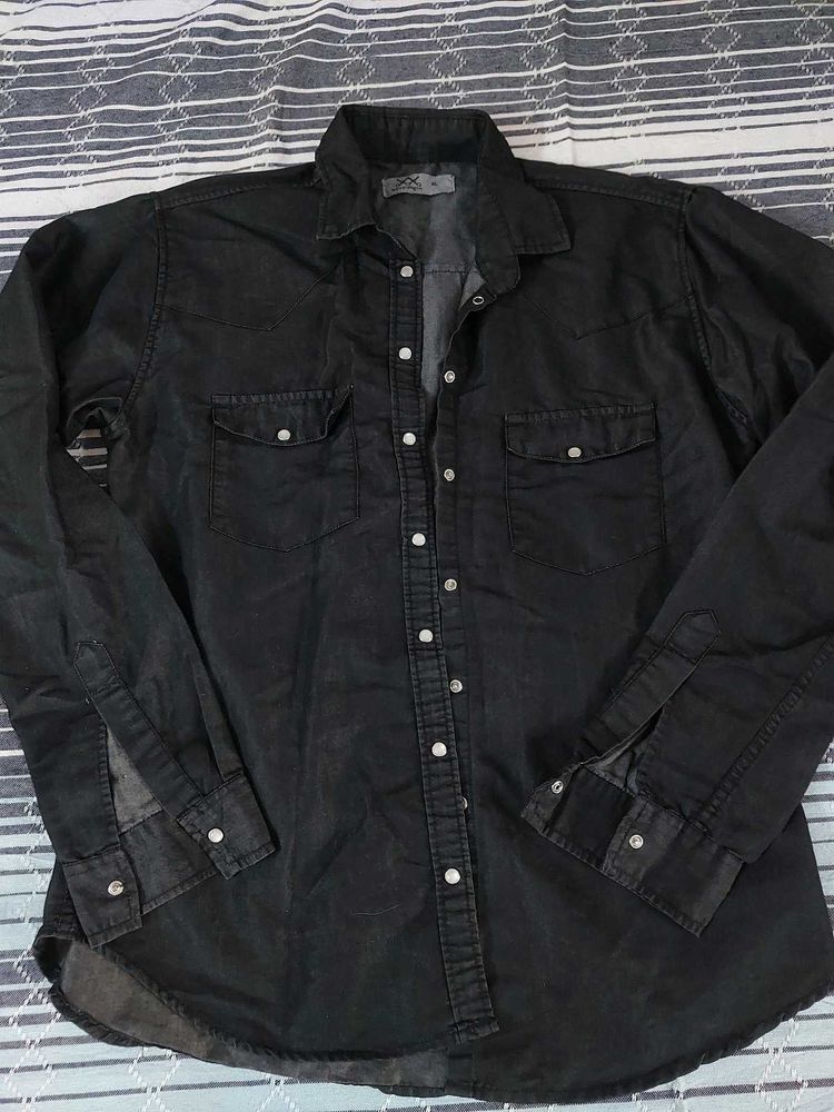 Men's Black Western Shirt