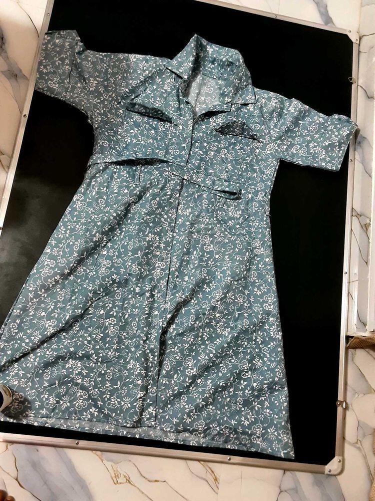 Floral Print Button-Up Midi Dress