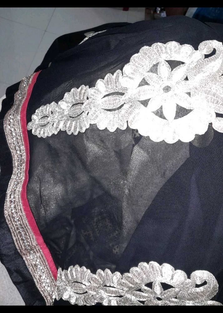 Elegant Black Designer Saree