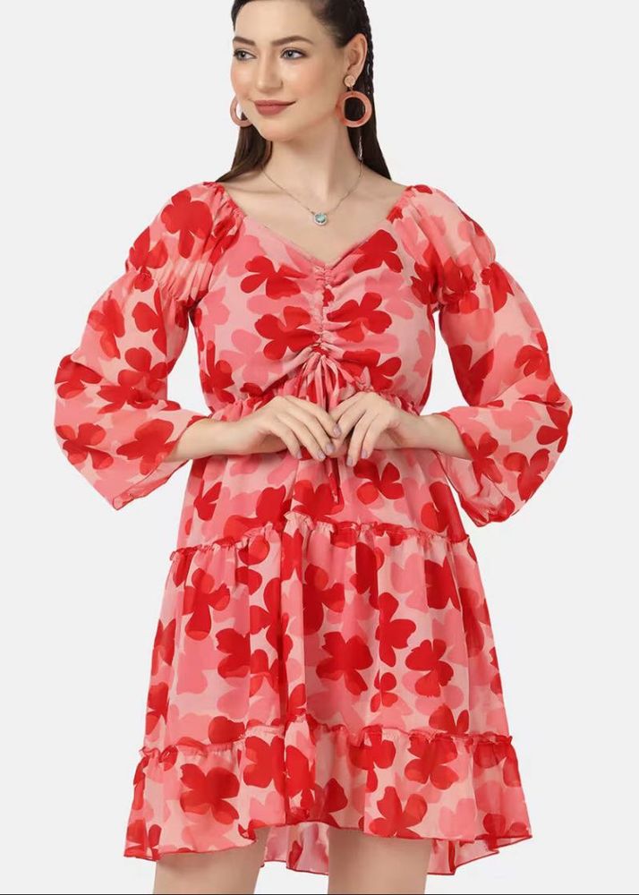 Floral Red Summer Dress