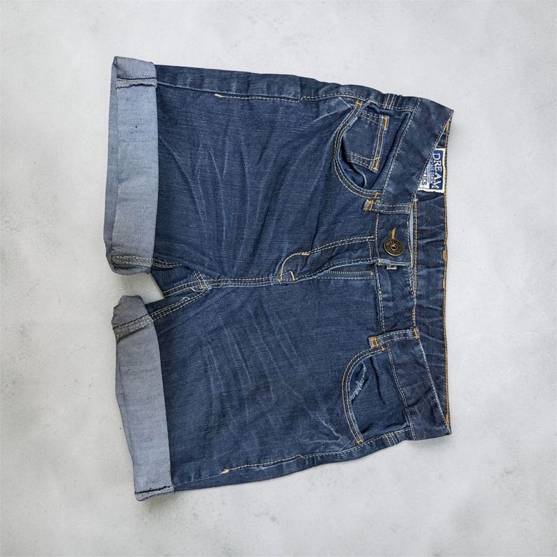 Dark Wash Denim Cuffed Shorts