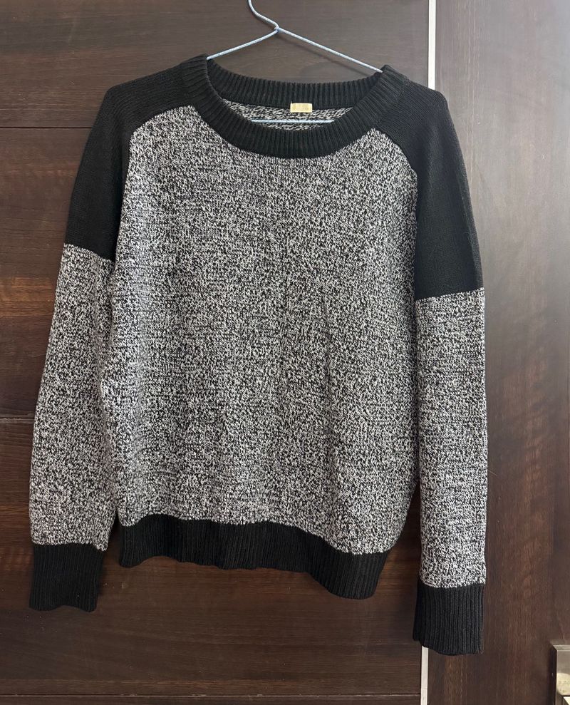 Two-Tone Knit Sweater