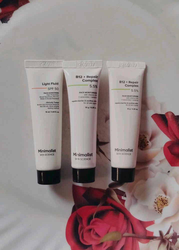 Minimalist skincare combo of moisturizer+sunscreen