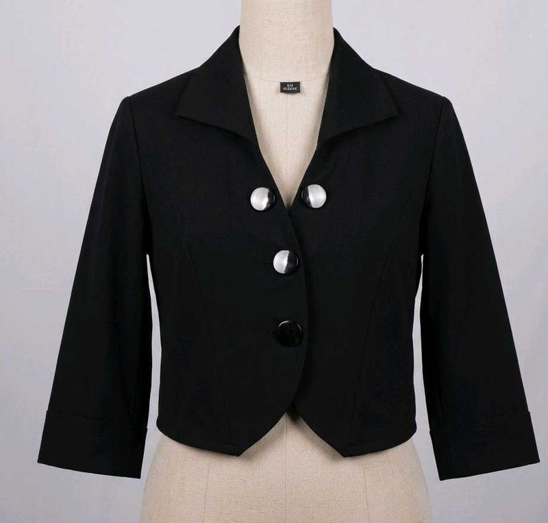Classic Black Cropped Blazer