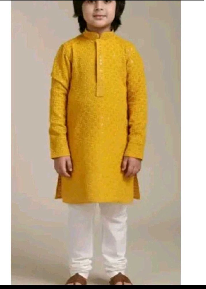 Boys Yellow Kurta Set