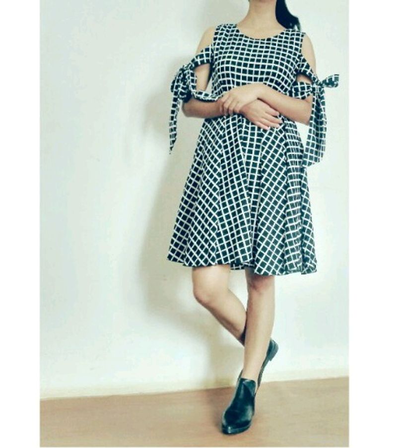 Black And White Checked Dress