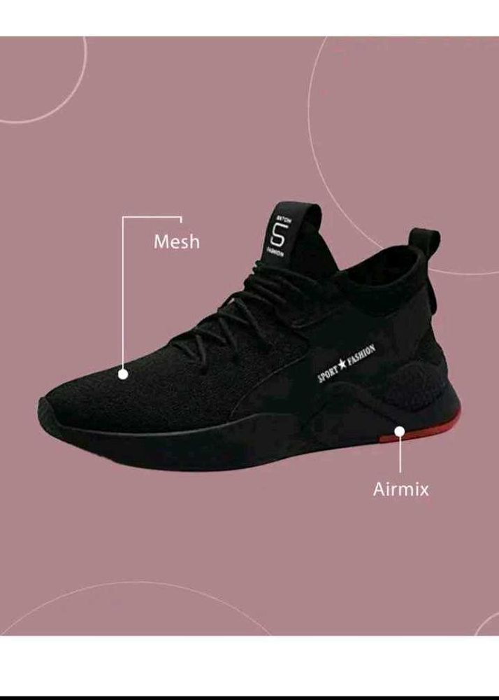 Stylish Black Mesh Sneakers