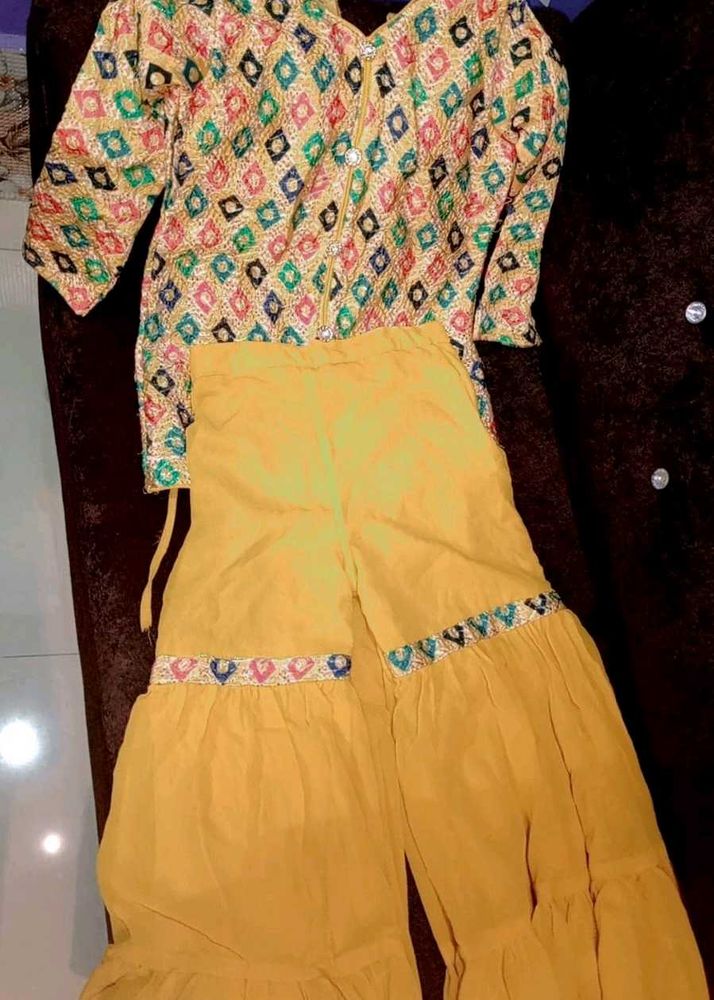 Embroidered Kurta and Palazzo Set