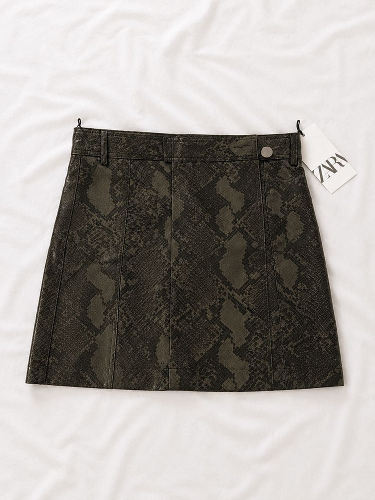 Zara Snake Print Mini Skirt