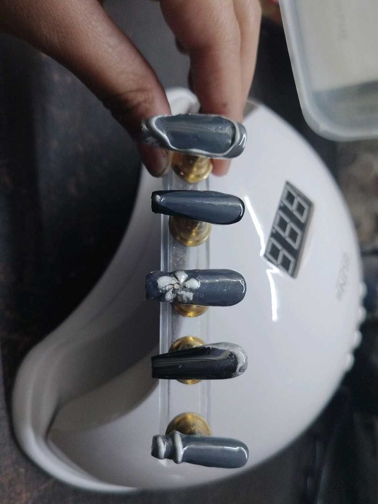 Grey Press-On Nails