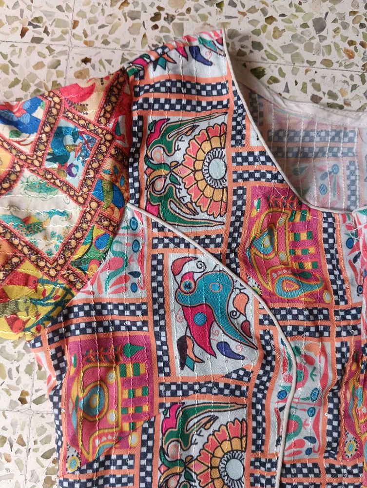 Vibrant Patchwork Blouse