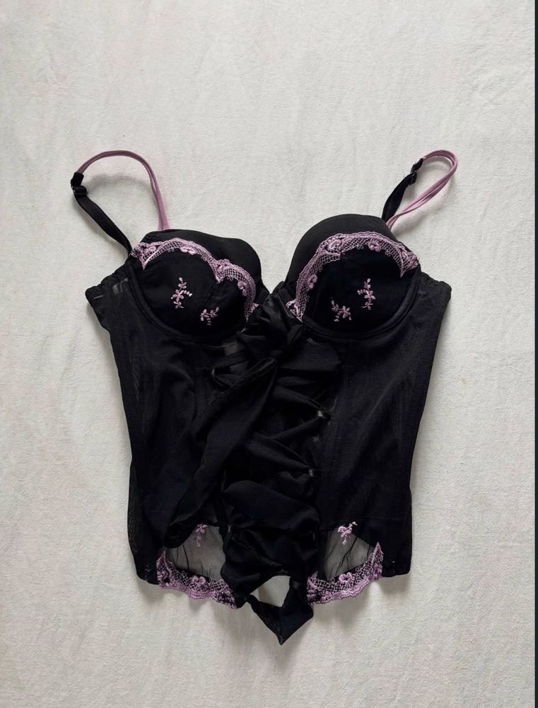 Lace Trim Corset Top