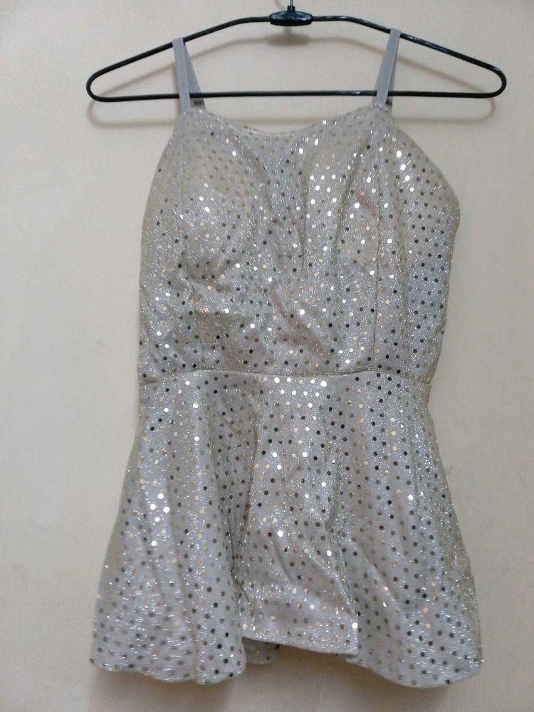 Sparkly Silver Sequin Top