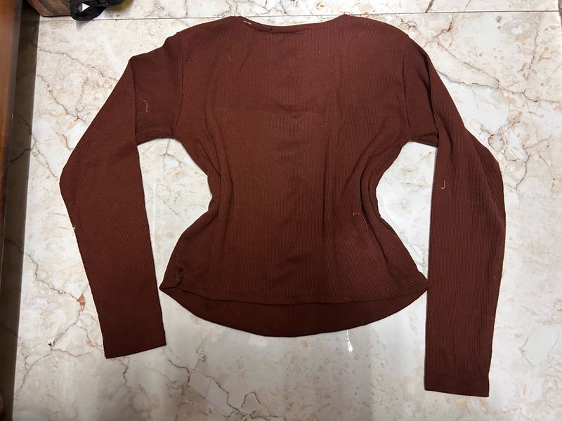 Brown Long Sleeve Top