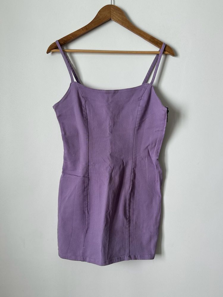 Purple Spaghetti Strap Mini Dress