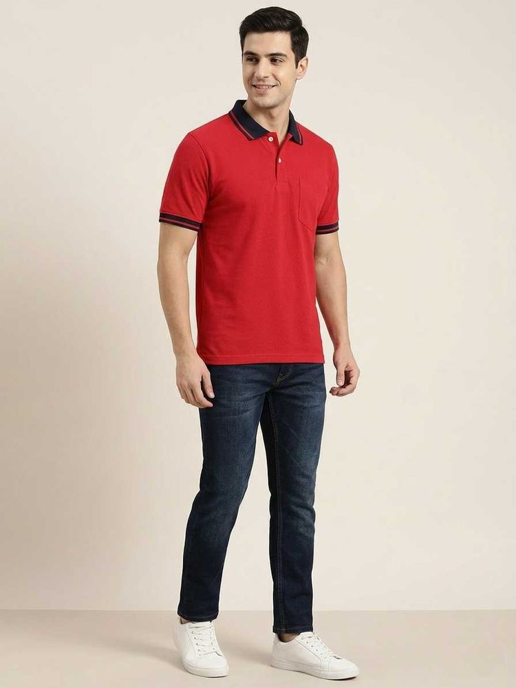 🛑 Men's Red Polo T-Shirt