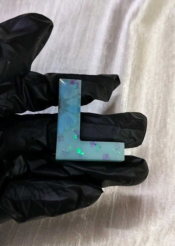 Resin Letter L Keychain