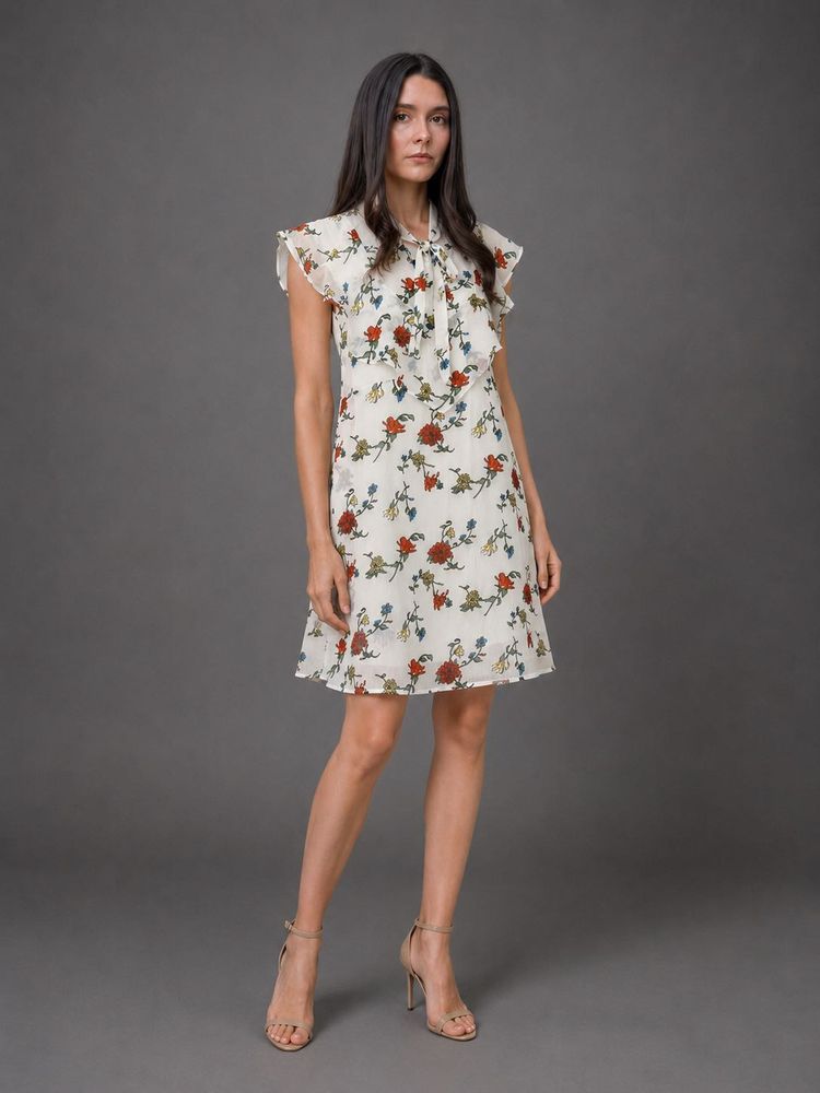 Floral Print Sheer Dress