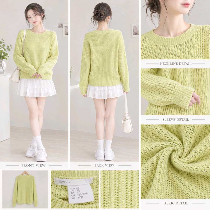 H&amp;M Lime Green Knit Sweater
