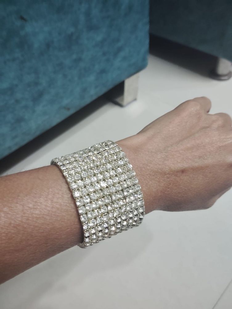Sparkling Rhinestone Cuff Bracelet