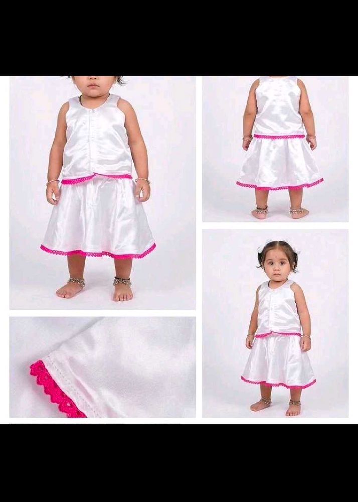Baby Girl White Ethnic Skirt Set combo 3