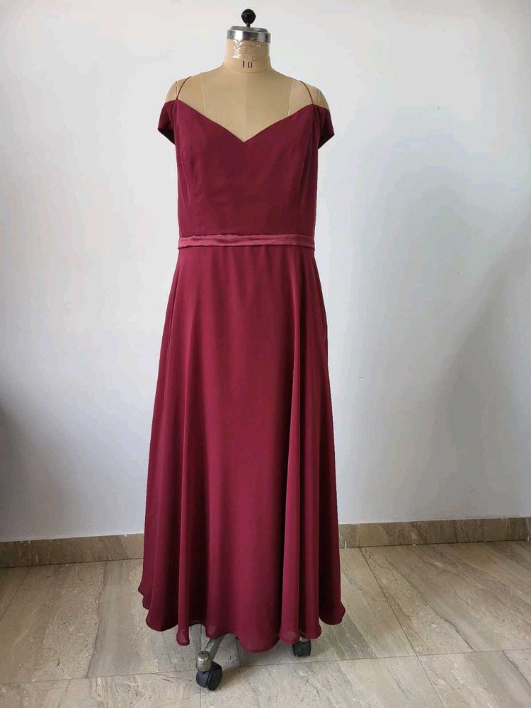 Plus Size Off-Shoulder Gown