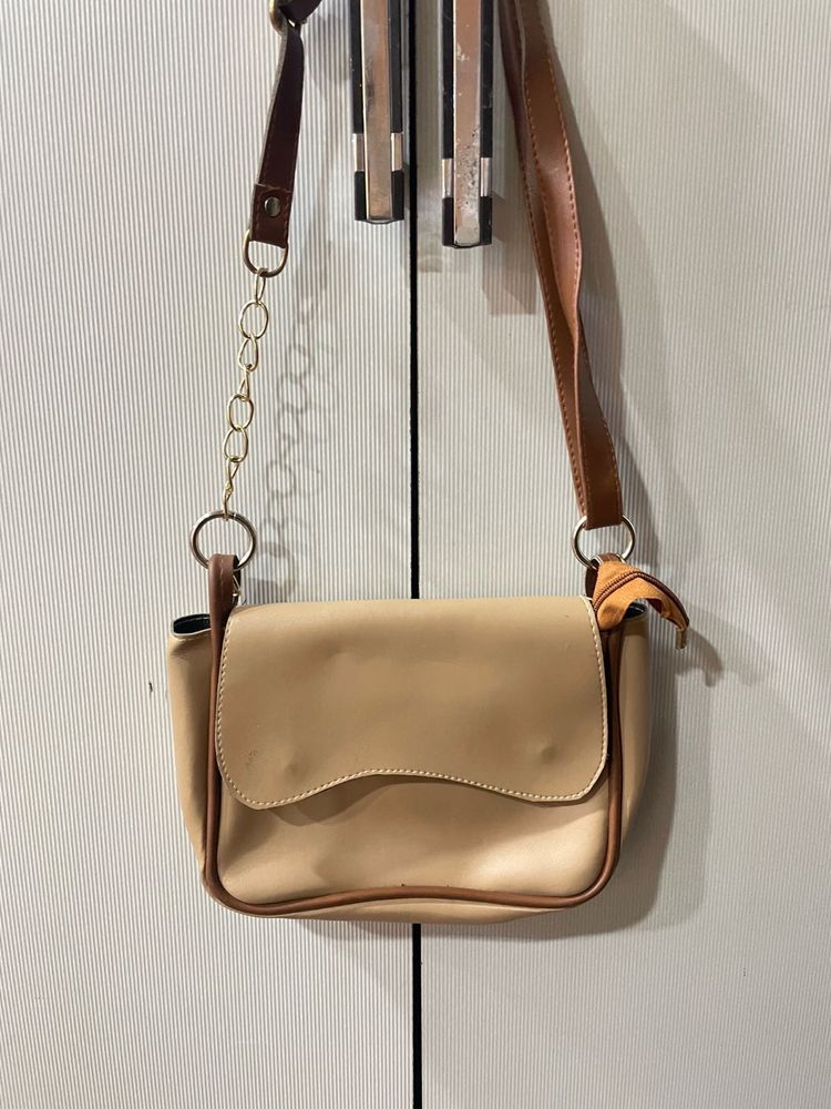 Stylish Beige Crossbody Bag