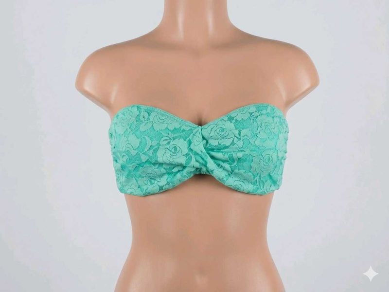 Teal Lace Twist Bandeau
