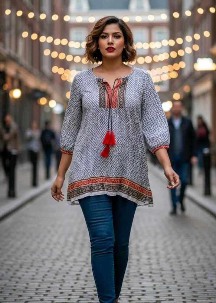 DJ&amp;C Stylish Printed Tunic Top