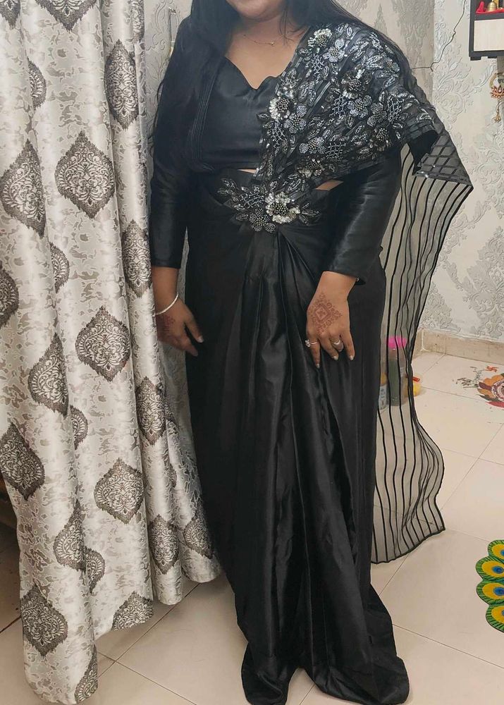 Stunning Black Embellished Saree