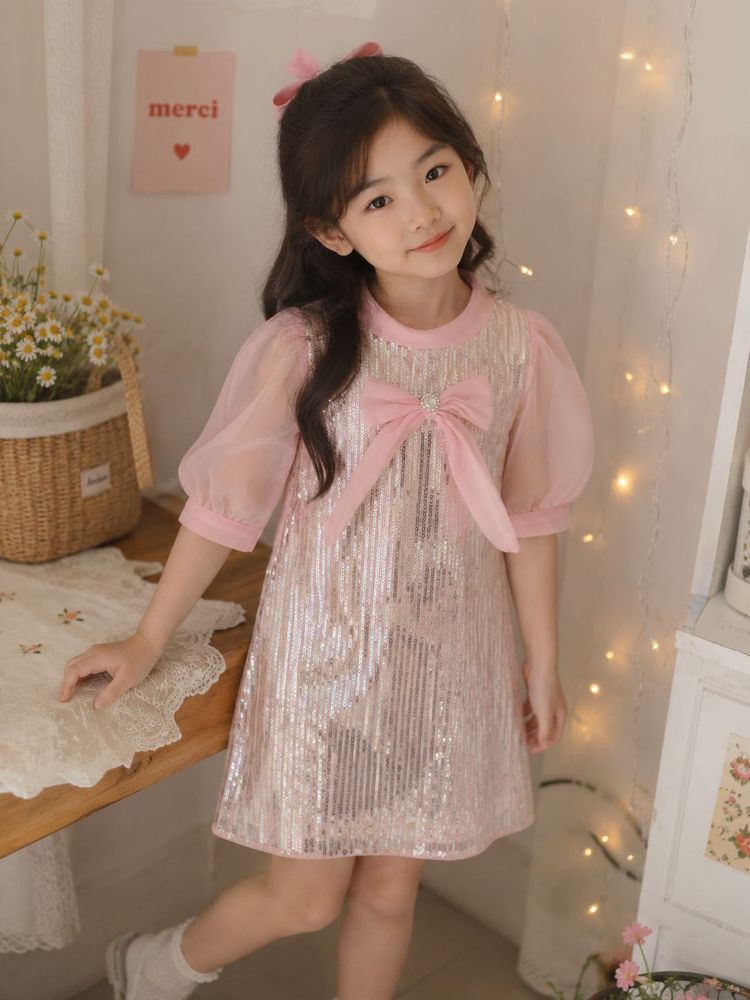 Sparkling Sequin Dress with Bow